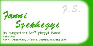 fanni szephegyi business card